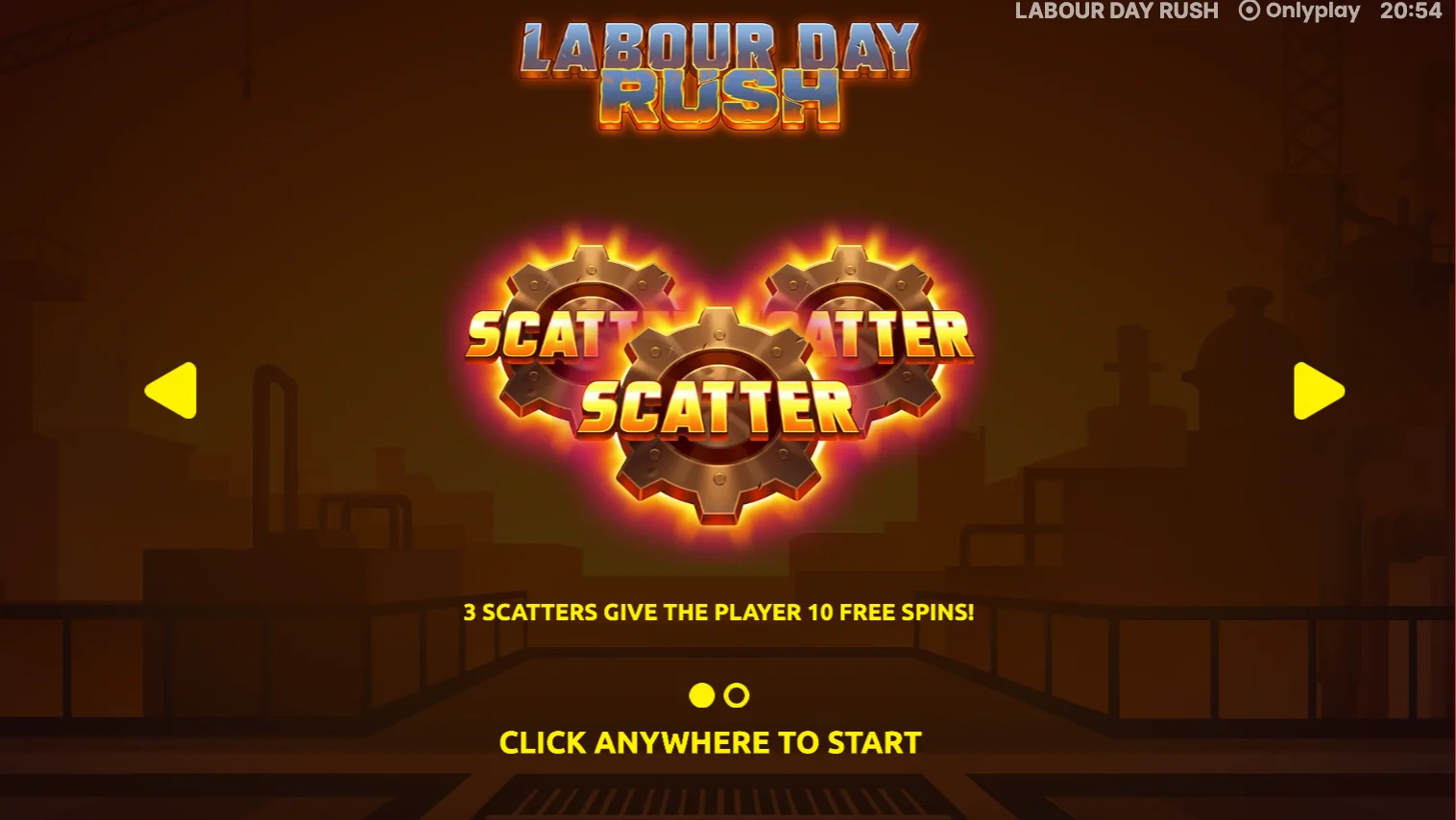 Labour Day Rush gameplay — 3x3 grid with Hold and Spin coin collection